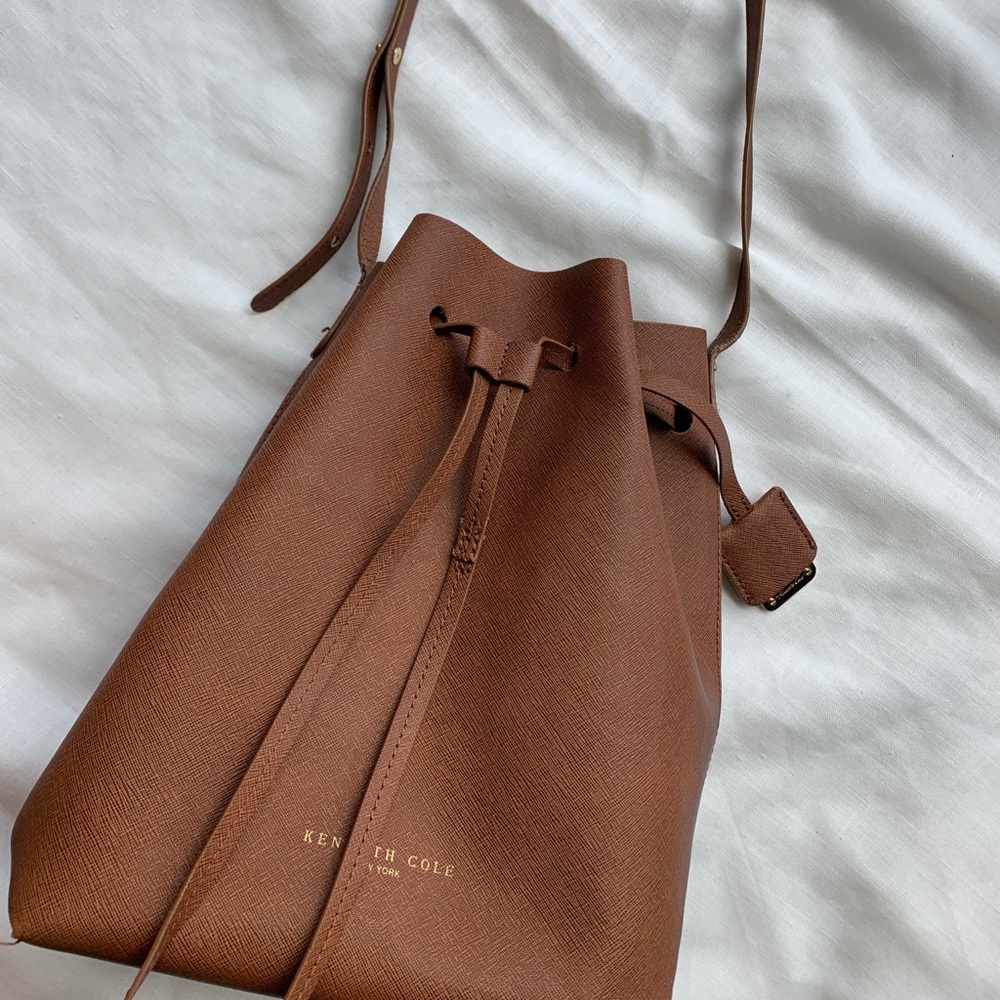 Brown Kenneth Cole bucket bag purse